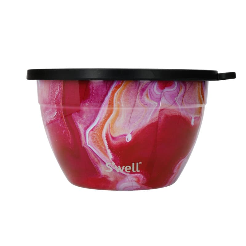S'well Saladier Agata Rose 1.9L avec Récipient à Condiments