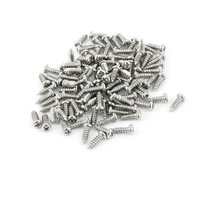 Pack de 100 Vis Autotaraudeuses M2,5 x 8mm en Acier Inoxydable