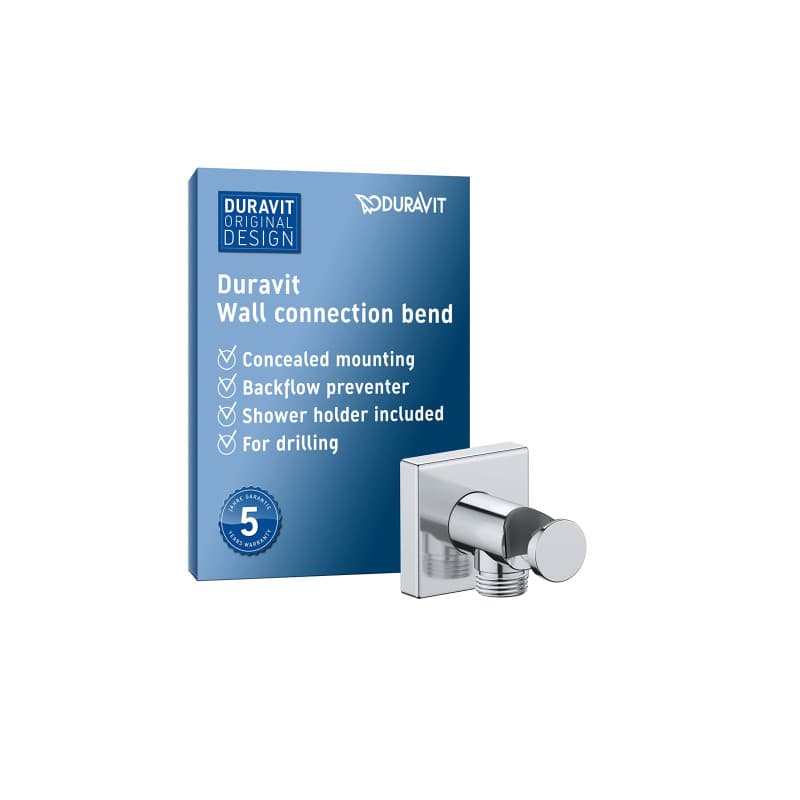 Coude de Raccordement Mural Duravit - Chromé avec Support Douchette