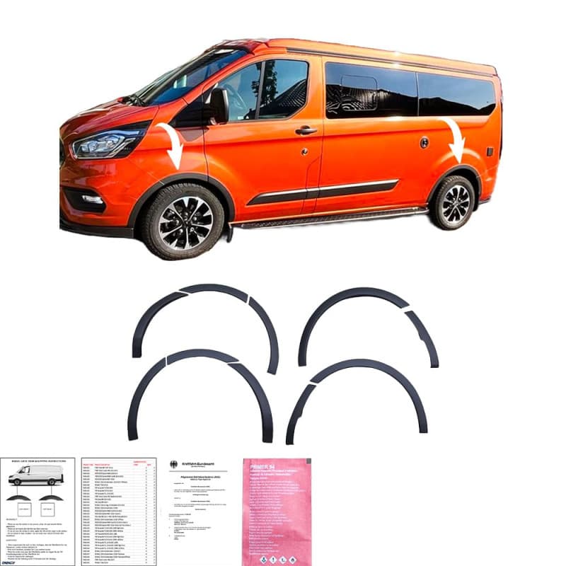 Enjoliveurs de Passage de Roue Oneway pour Ford Transit Custom 2018-2023 - Noir Mat