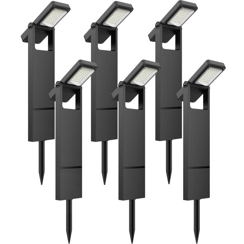 OUSFOT Lampe Solaire Exterieure Jardin 6 Pièces 40 LED, Spot Solaire Exterieur avec Deux Niveaux de Luminosité, Lumiere Solaire
