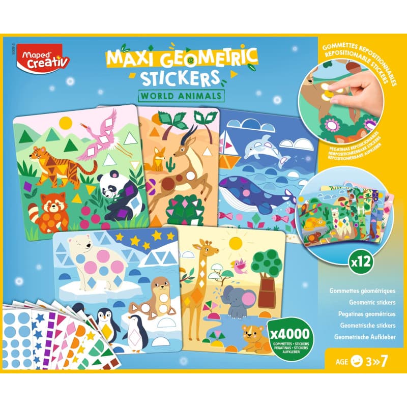 Coffret Créatif Maped - 12 Tableaux à Décorer avec 4000 Gommettes Colorées