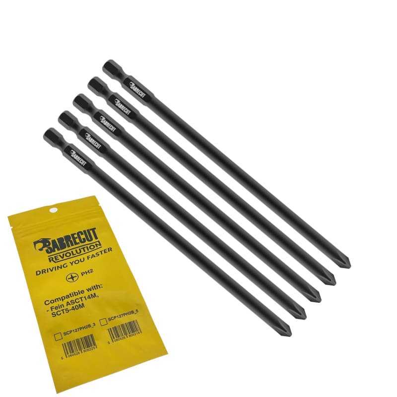 Pack de 5 Embouts de Tournevis PH2 127mm SabreCut pour Visseuses Fein