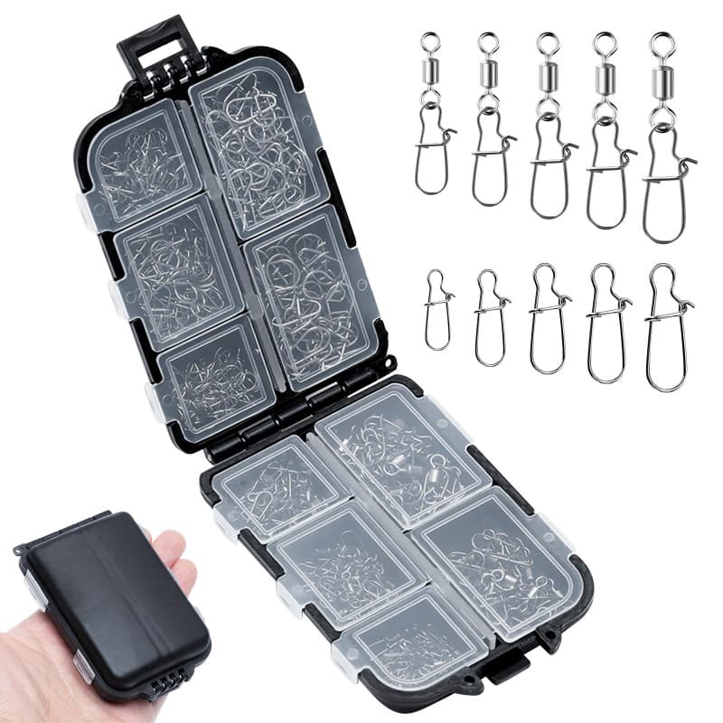 Kit de 330 émerillons de pêche en acier inoxydable - Accessoires pour brochet, sandre et truite