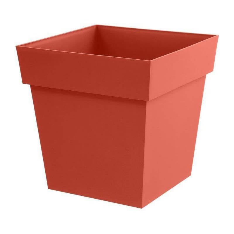 Pot de Fleurs Carré Toscane 40 cm - EDA - Orange Terre Battue