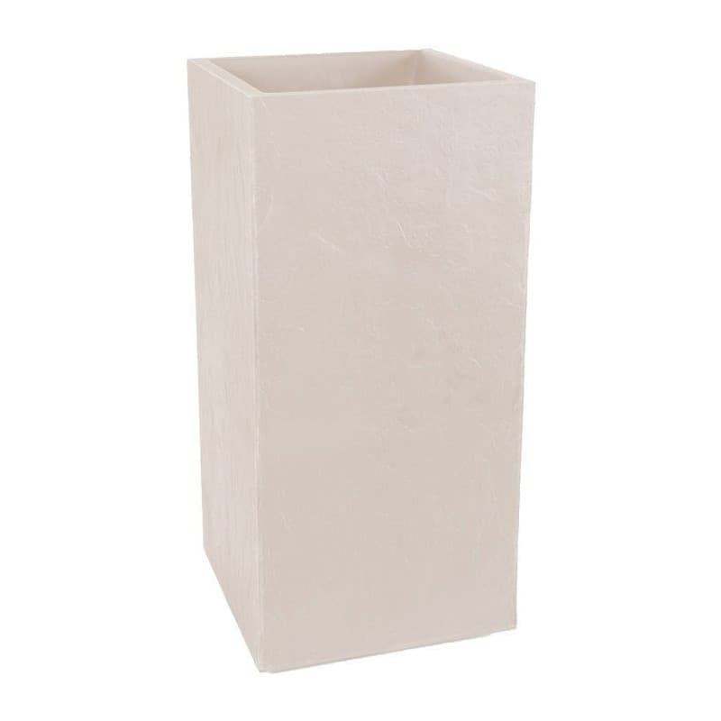 Bac à Fleurs Carré Haut 40 cm - Beige Calcaire - EDA Volcania