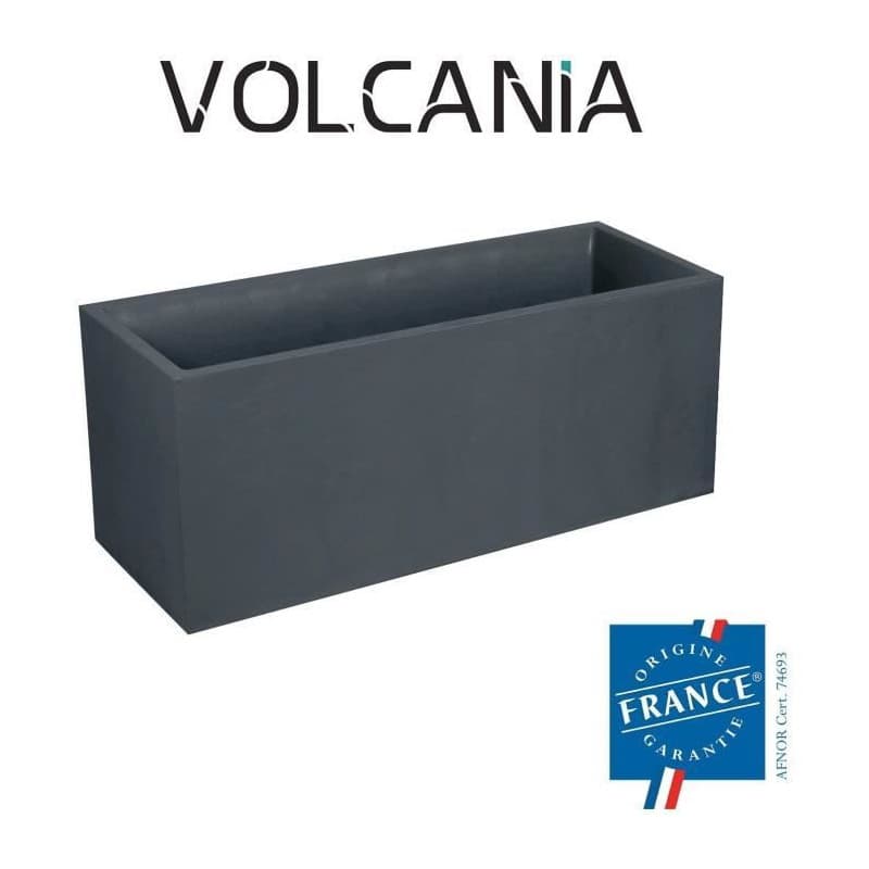 Jardinière Volcania EDA 98L en Pierre Décorative - Intérieur/Extérieur - Gris Anthracite