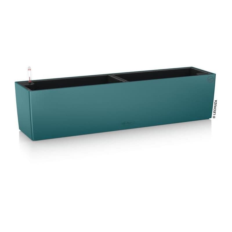 Jardinière Balconera Color 80 LECHUZA - Bleu Pétrole - Kit Complet 12L