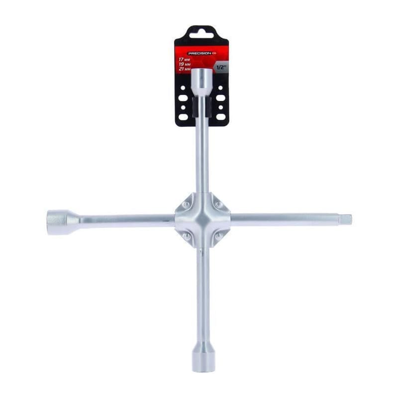 Clé en croix renforcée POWERTRAC avec douilles 17, 19 et 21 mm