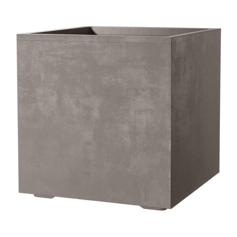 Pot de fleurs carré Millennium 80L avec roulettes - Marron