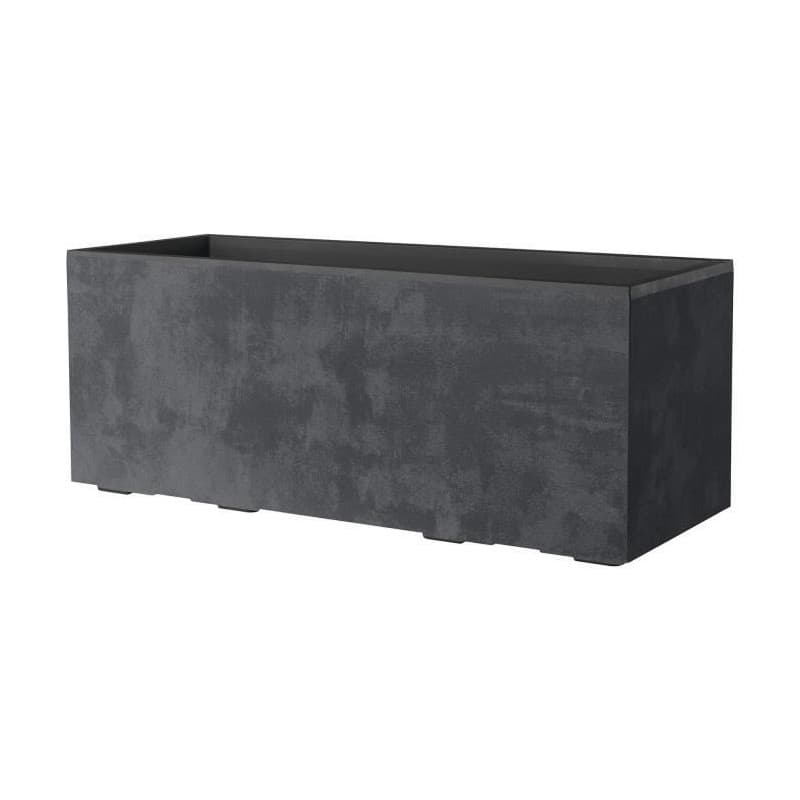 Jardinière Muret Millennium R Anthracite avec Réserve d'Eau et Roulettes - 99 x 39 cm