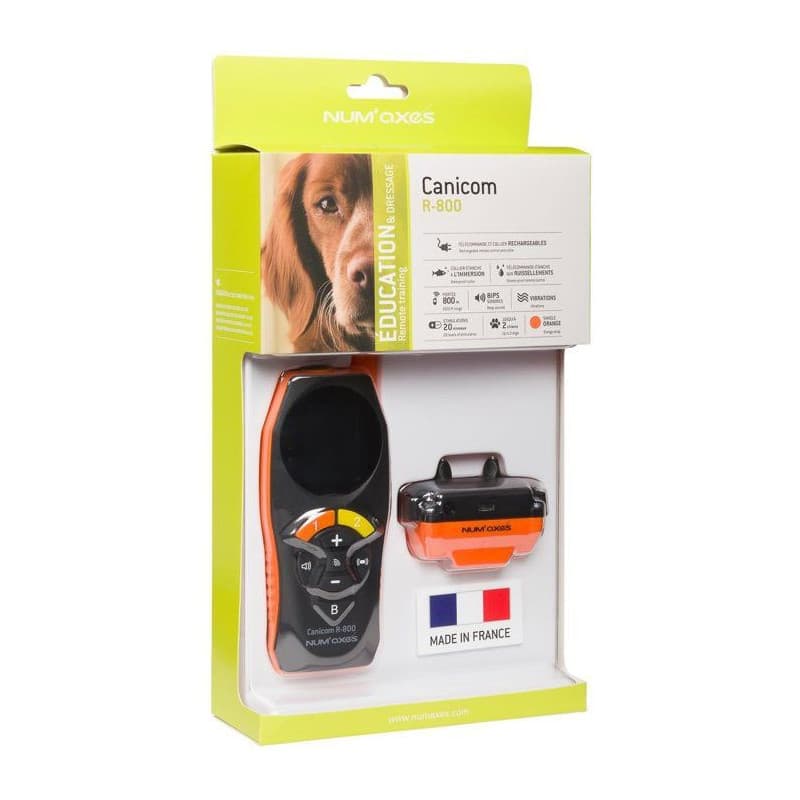 Ensemble de Dressage Rechargeable NUM'AXES CANICOM R-800 pour Chien - Orange