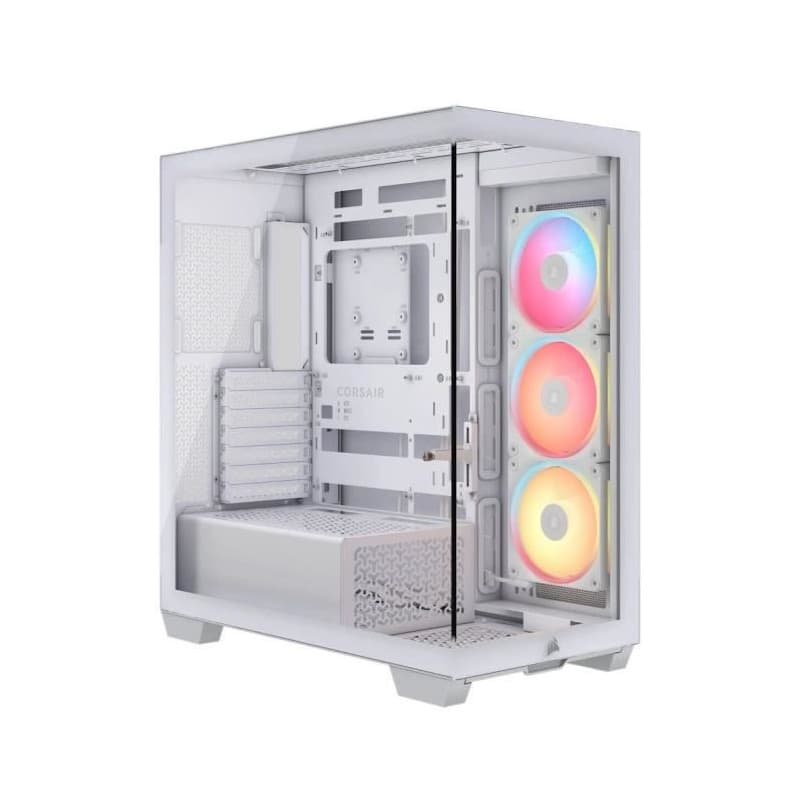 Boîtier PC CORSAIR 3500X LXR LINK - Mid-Tower en Verre Trempé Blanc avec Ventilateurs RGB