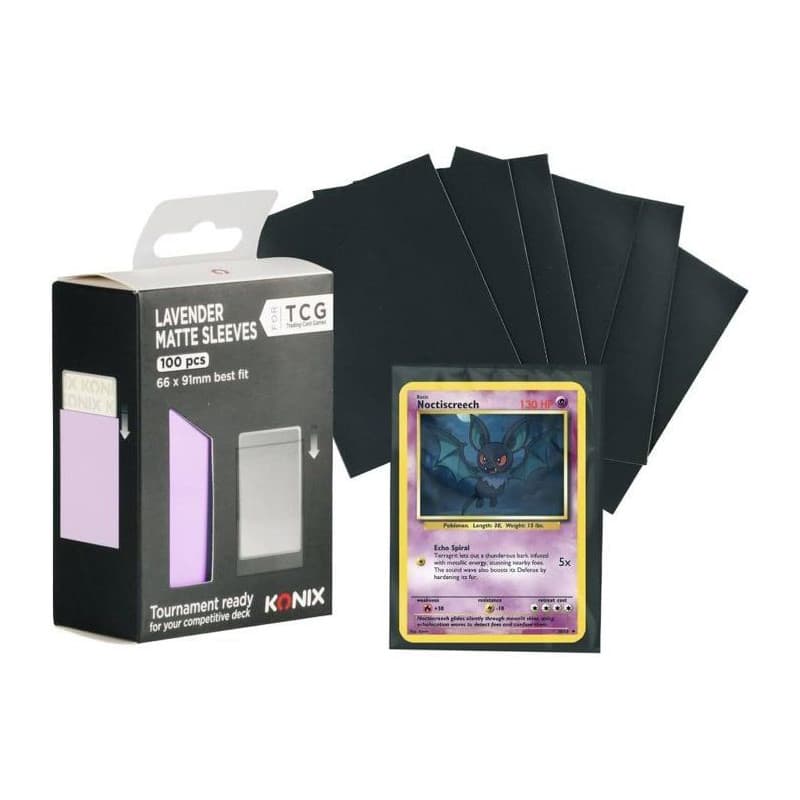 Pochettes de Protection Konix Matte pour Cartes - 100 Unités - Rose Lavande
