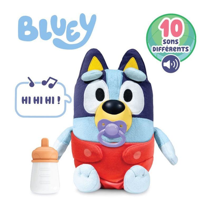 Peluche Bébé Bluey 28 cm - Compagnon interactif pour enfants