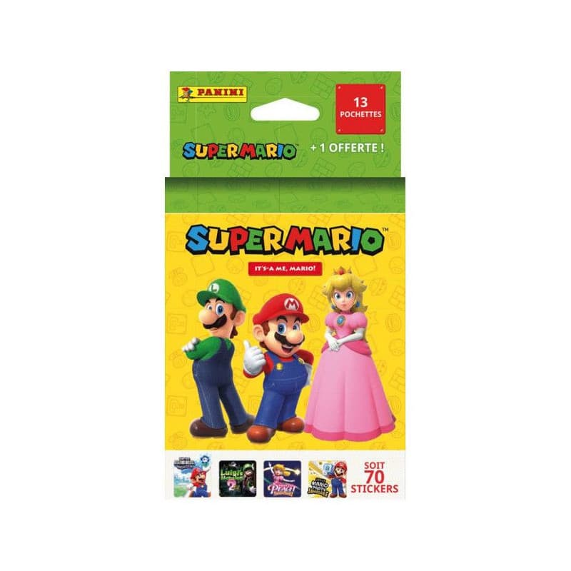Blister Super Mario 2 - 13 pochettes + 1 offerte - 70 stickers