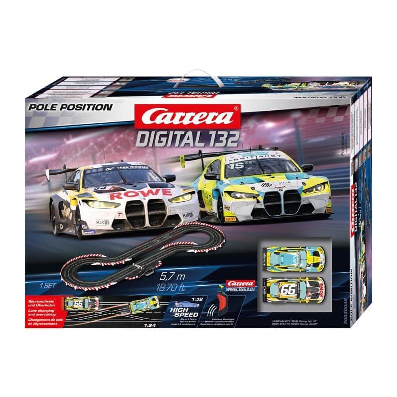 Circuit électrique Carrera Digital 132 avec 2 BMW M4 de course - Échelle 1:32