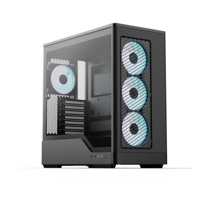 Boîtier PC AEROCOOL D520A-BK V1 avec A-RGB et Verre Trempé - Moyen Tour Noir