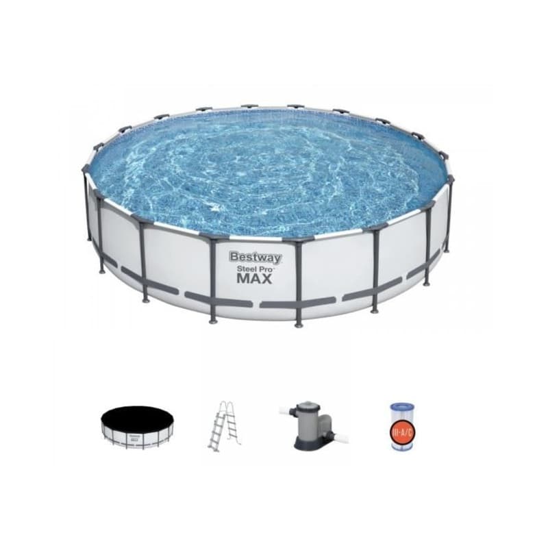 Kit Piscine Tubulaire Ronde Bestway Steel Pro Max Ø5,49m
