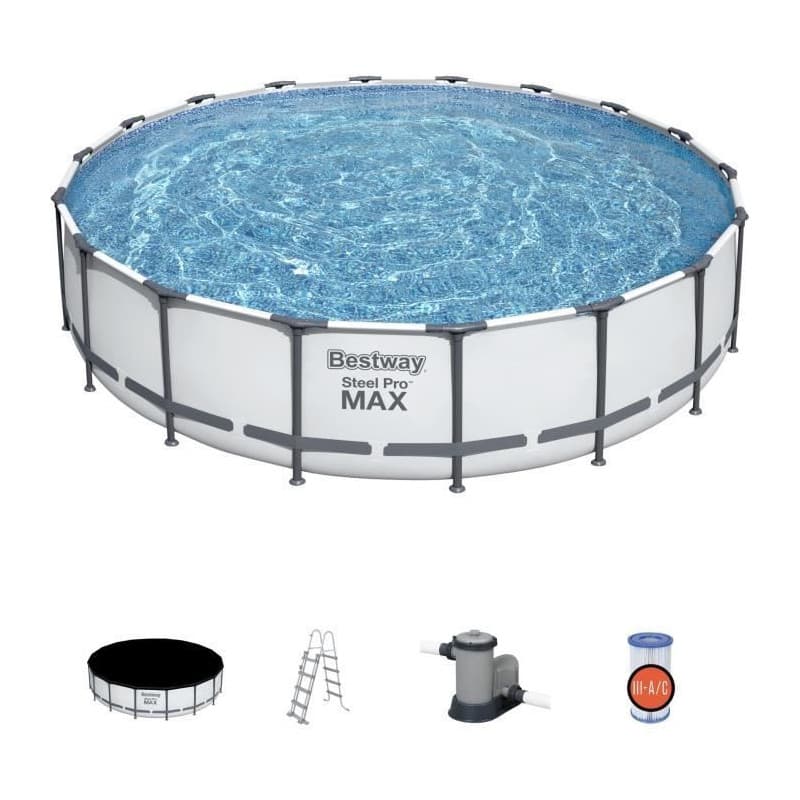 Kit Piscine Hors Sol Tubulaire BESTWAY Steel Pro Max 549 cm