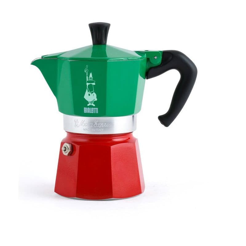 Cafetière Italienne BIALETTI Moka Express Italia 6 Tasses - Vert/Rouge