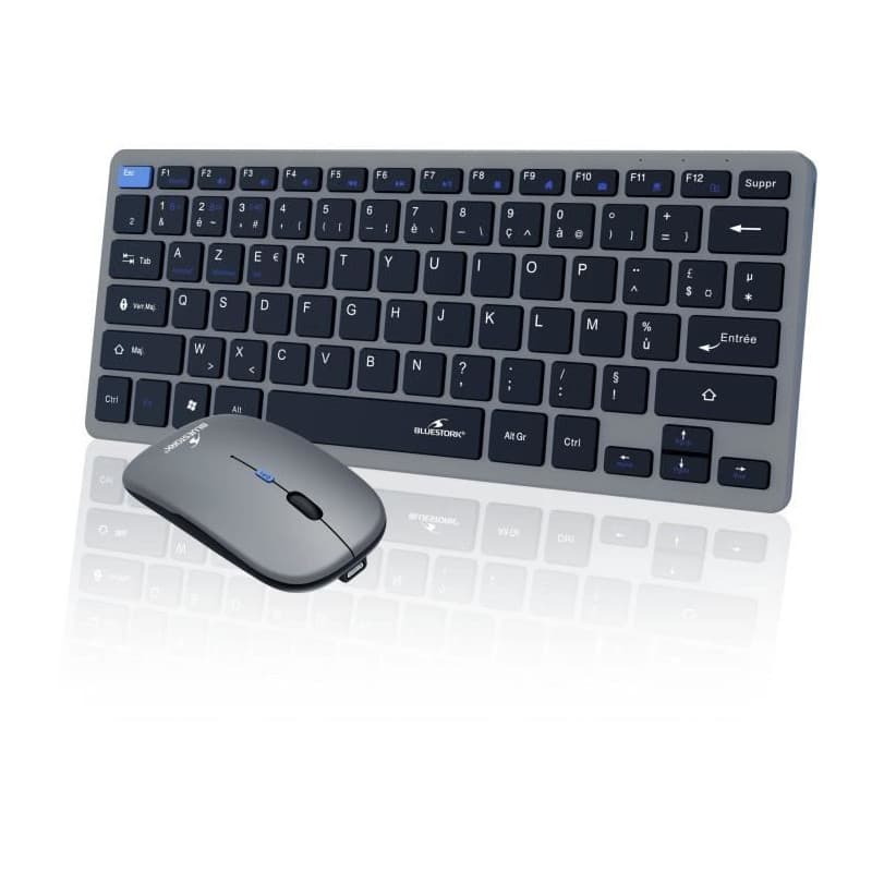 Pack Mini Clavier Souris Sans Fil Bluestork - Ultra Fin et Léger