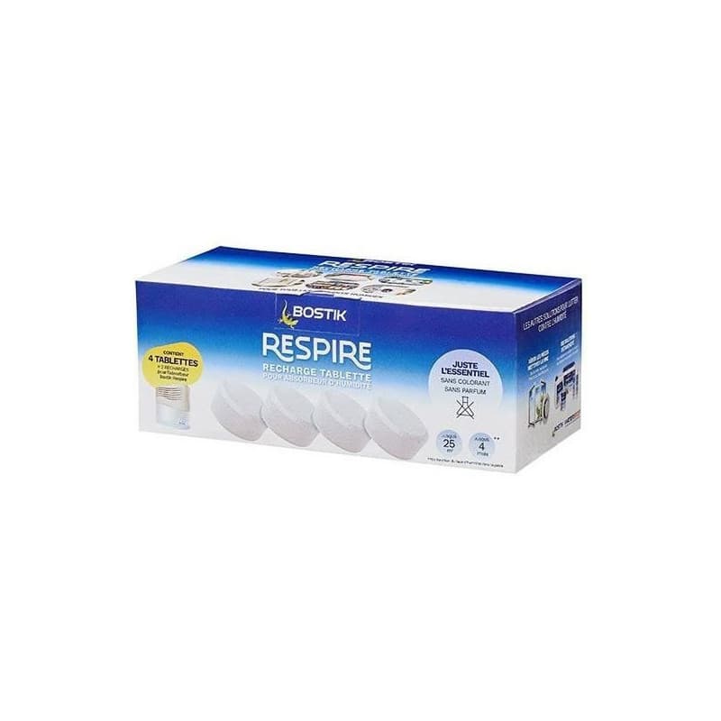 Recharge Absorbeur d'Humidité BOSTIK Respire - 4 Tablettes Écologiques