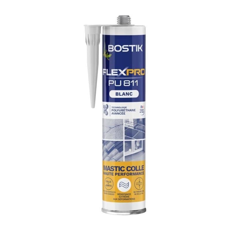 Mastic Colle FlexPro PU811 BOSTIK - Étanchéité et Fixation - 300 ml - Blanc