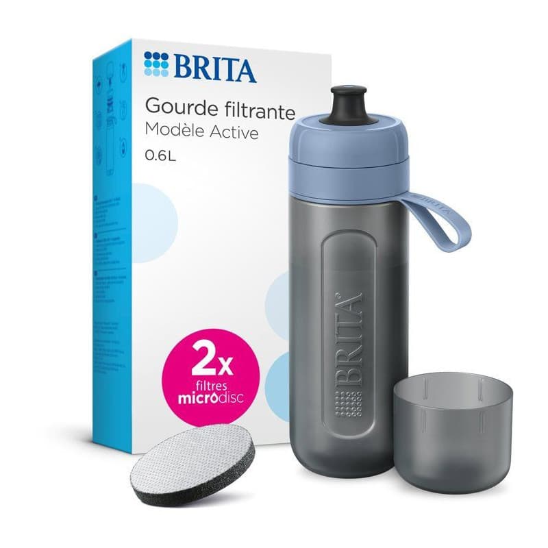 Gourde Filtrante BRITA Active - Vert Pastel avec 2 Microdiscs