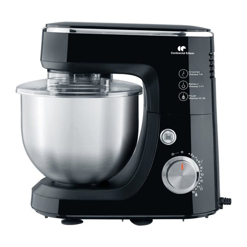 Robot Pâtissier Élégant 800 W - CONTINENTAL EDISON - 4,3 L Noir