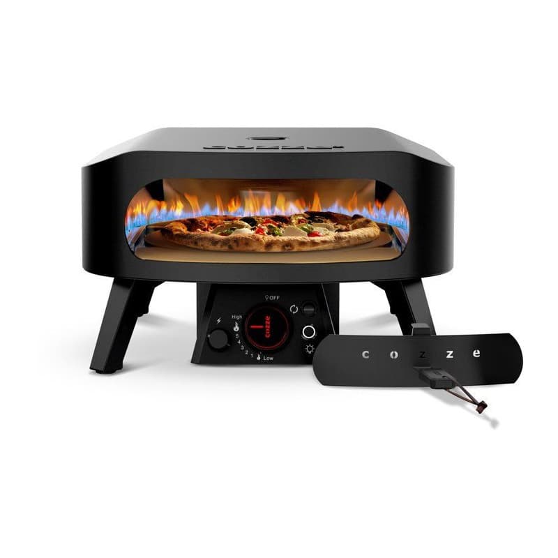Four à Pizza Gaz COZZE M30 - Pierre Rotative et Thermomètre - 6 kW Noir