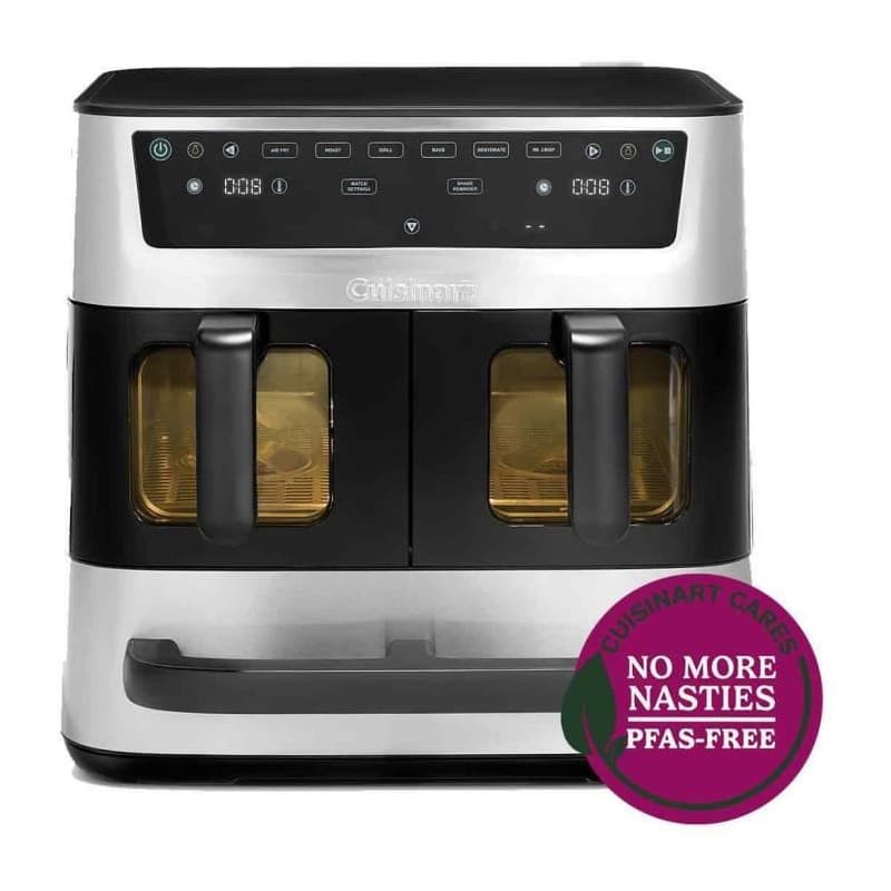 Friteuse sans huile CUISINART Airfryer 13,6L - Double cuves et tiroir - Noir/Inox