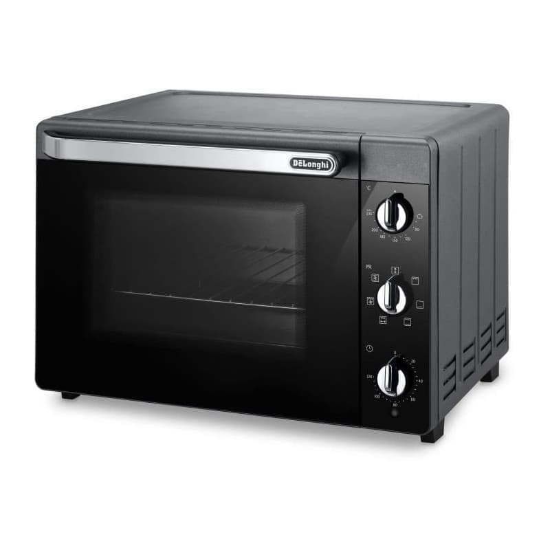 Mini-four DELONGHI EO40123.S avec Chaleur Tournante et Tournebroche - 40L Noir