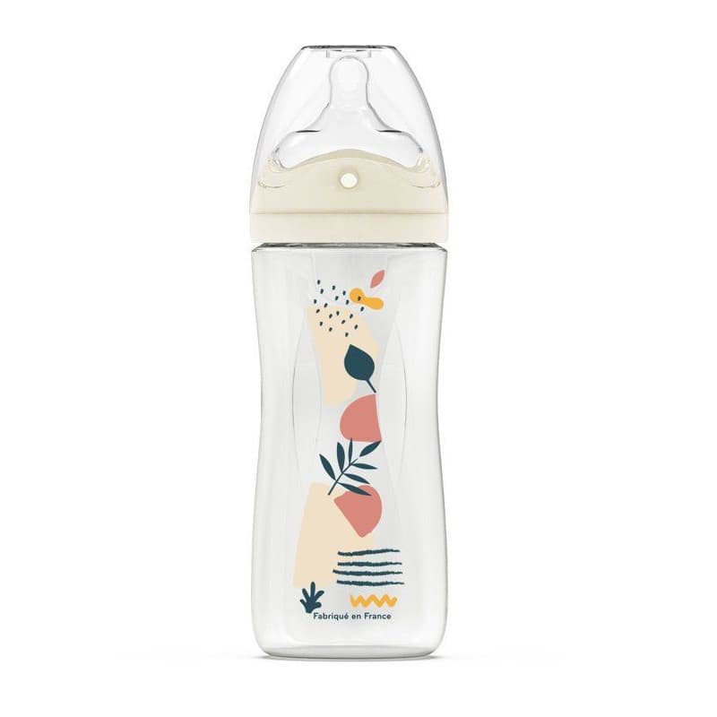 Biberon anti-colique DODIE 330 ml avec tétine biomimétique - Rose