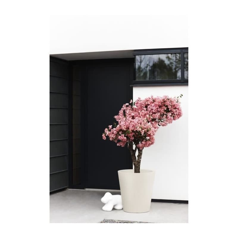 Pot de Fleurs ELHO Pure Straight Rond 50 - Blanc Lin - 100% Recyclé
