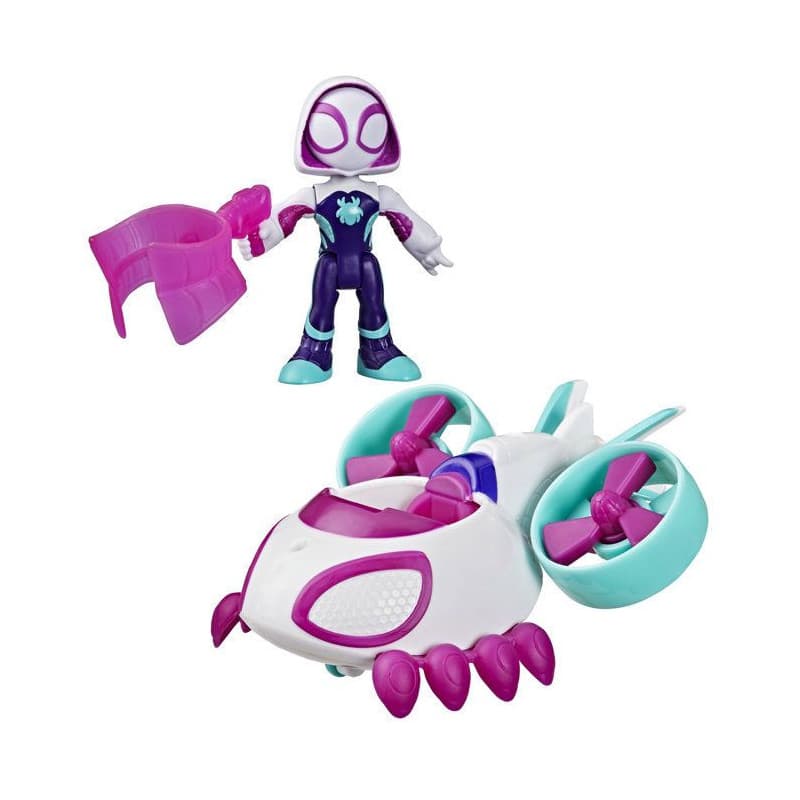 Véhicule Hélico Ghost-Spider avec Figurine 7,5 cm - Marvel Spidey