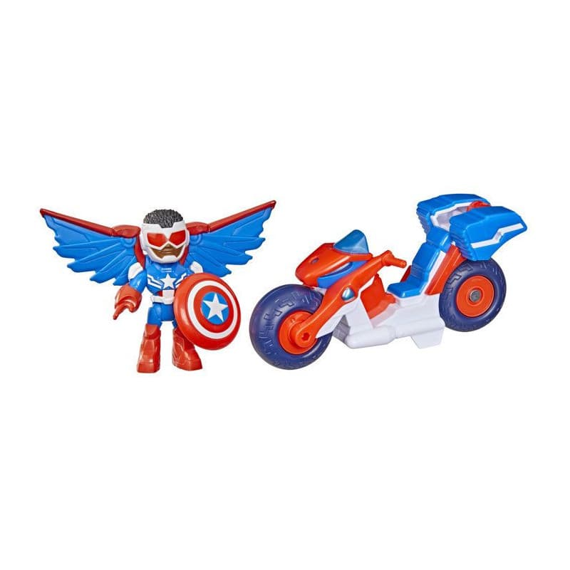 Figurine Captain America Sam Wilson avec Super Moto - 7,5 cm