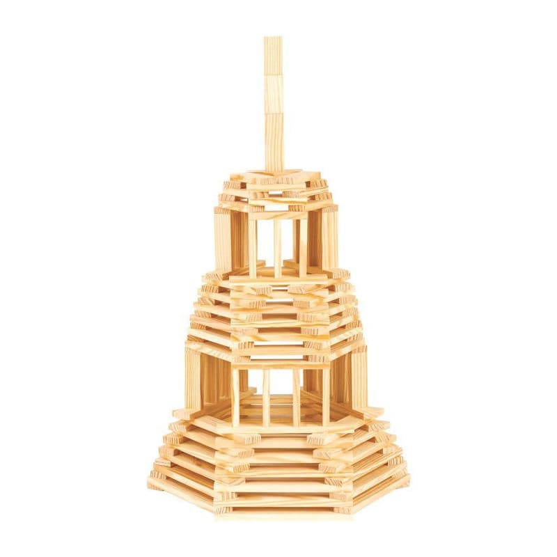 JEUJURA TéCap 3XL - Jeu de Construction en Bois Naturel - 200 Pièces