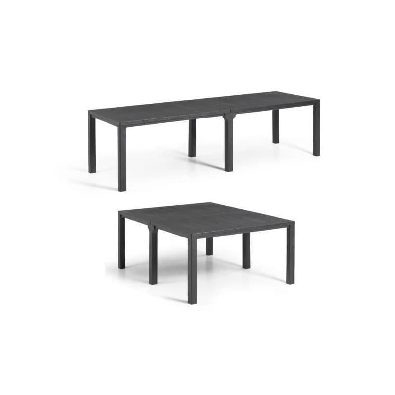 Table de Jardin Modulable Julie en Résine Gris Graphite