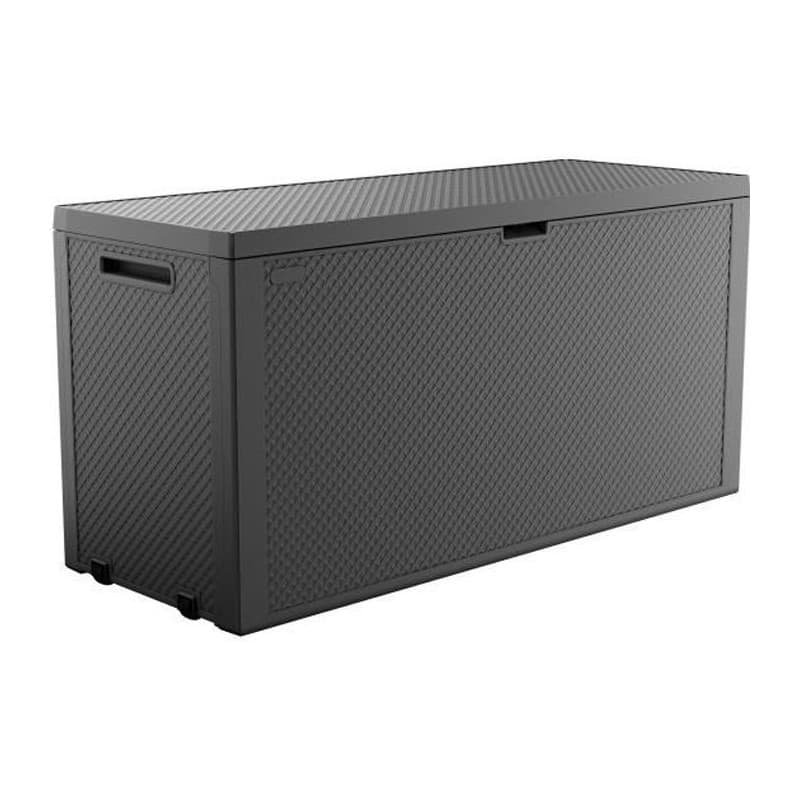 Coffre de rangement extérieur KETER 270L - Malle de jardin Emily en résine gris