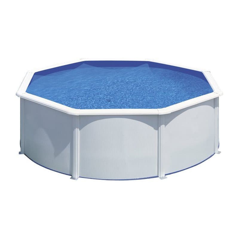 Kit Piscine Hors Sol Acier Ronde GRE Ø370 x 122 cm avec Filtre et Échelle