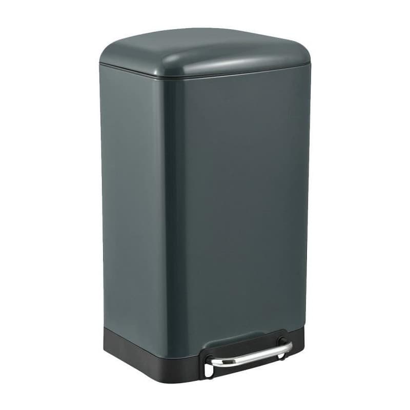 Poubelle de cuisine à pédale GREENWICH - 40L en acier inoxydable gris mat