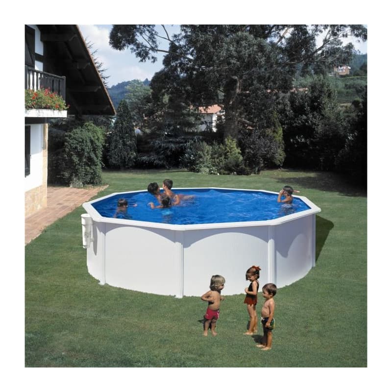 Kit Piscine Hors Sol Acier Ronde Ø480 cm avec Filtre et Échelle