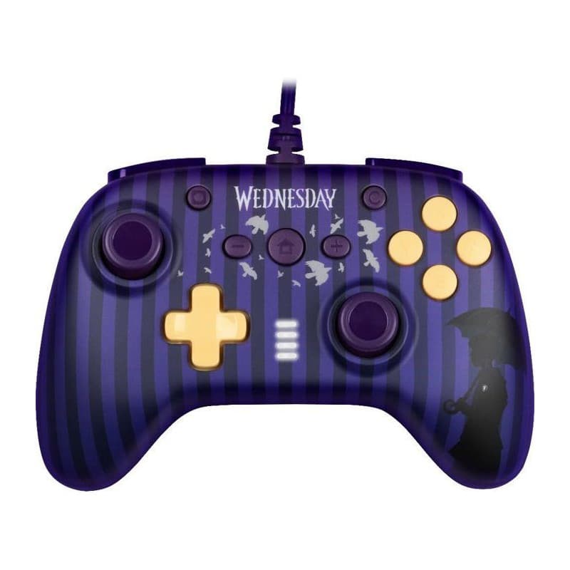 Manette Filaire KONIX pour Nintendo Switch et PC - Violet et Noir avec Poignées Anti-Dérapantes