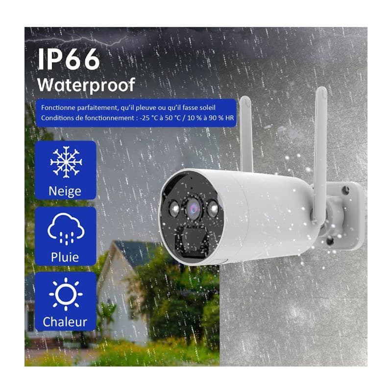 Kit Vidéosurveillance 7' avec Caméra Rechargeable et Panneau Solaire - KYF