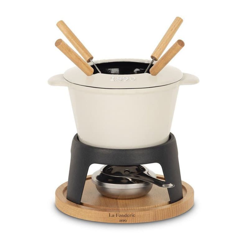 Fondue Électrique en Fonte Émaillée MONT JOLY - 1,2 L pour 4 Personnes - Beige