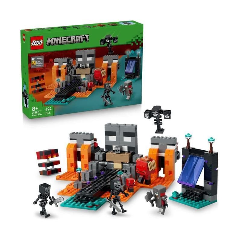 LEGO Minecraft - La Bataille du Wither, Set de Construction Aventureux