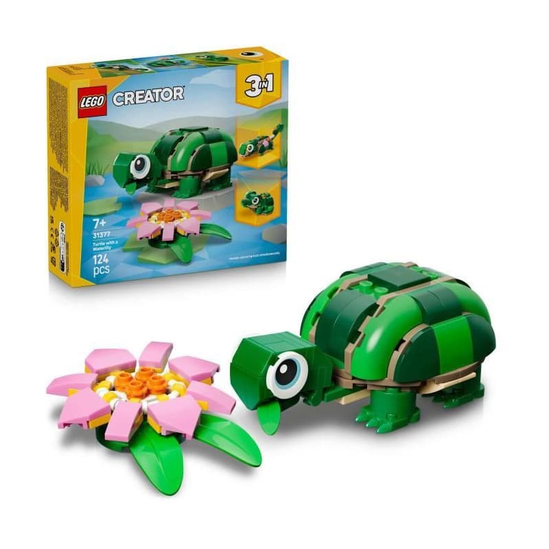 LEGO Creator 3-en-1 : Tortue et Fleur de Nénuphar - Jouet de Construction