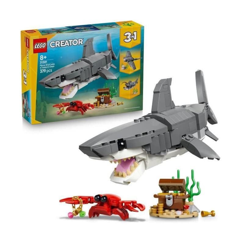LEGO Creator 3-en-1 : Requin et Coffre au Trésor - Jouet Créatif