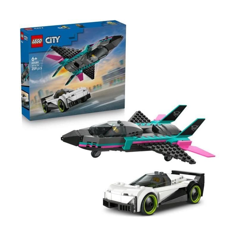 LEGO City - Le Jet Contre la Voiture, Jouet de Construction pour Enfants